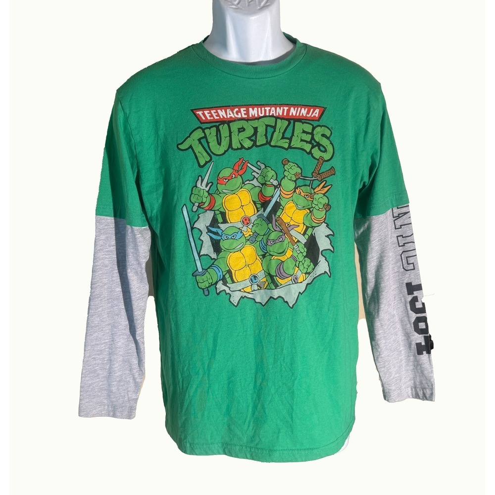 TEENAGE MUTANT NINJA TURTLES Nickelodeon Long Sleeve T-Shirt Green‎ Small